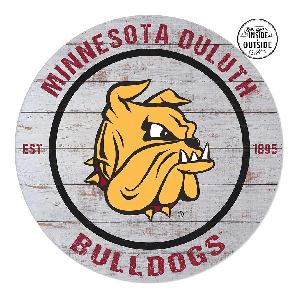 20x20 Indoor Outdoor Weathered Circle Minnesota (Duluth) Bulldogs