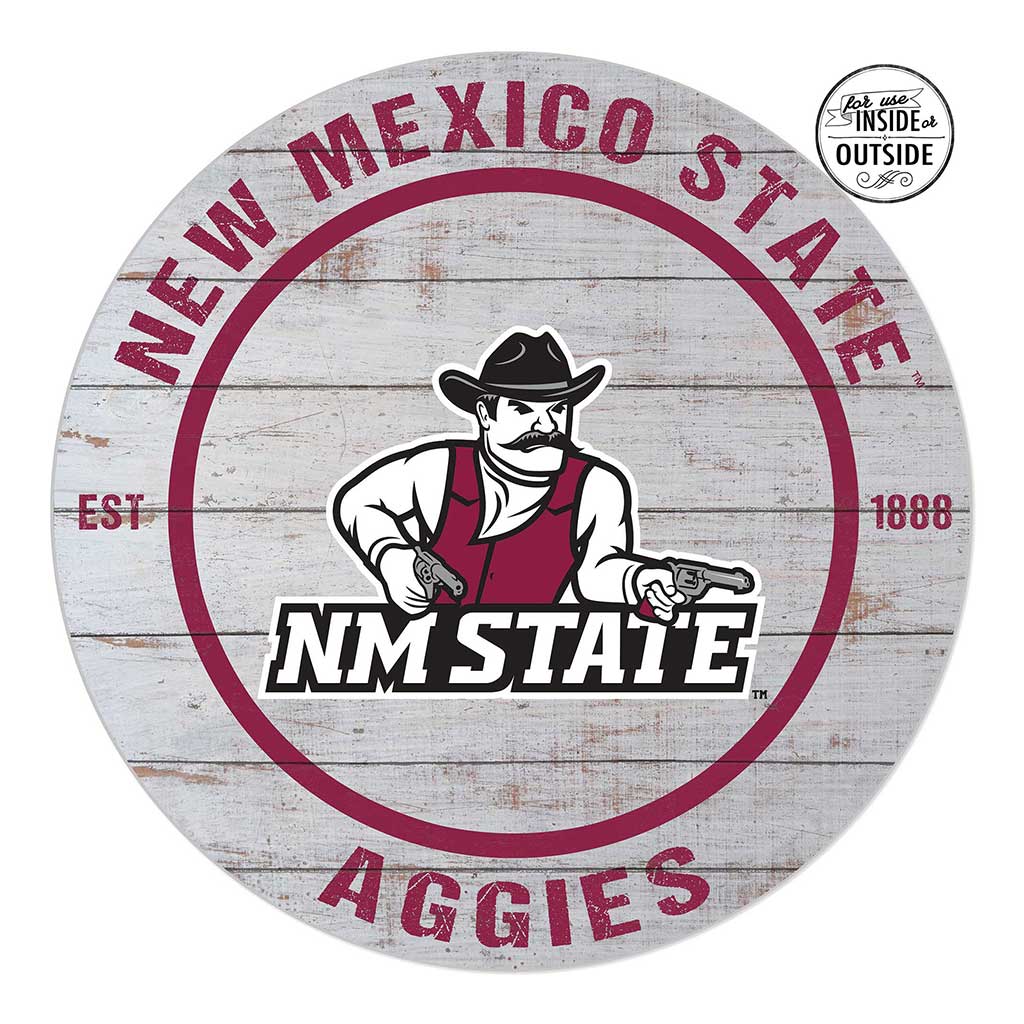 20x20 Indoor Outdoor Weathered Circle New Mexico State Aggies
