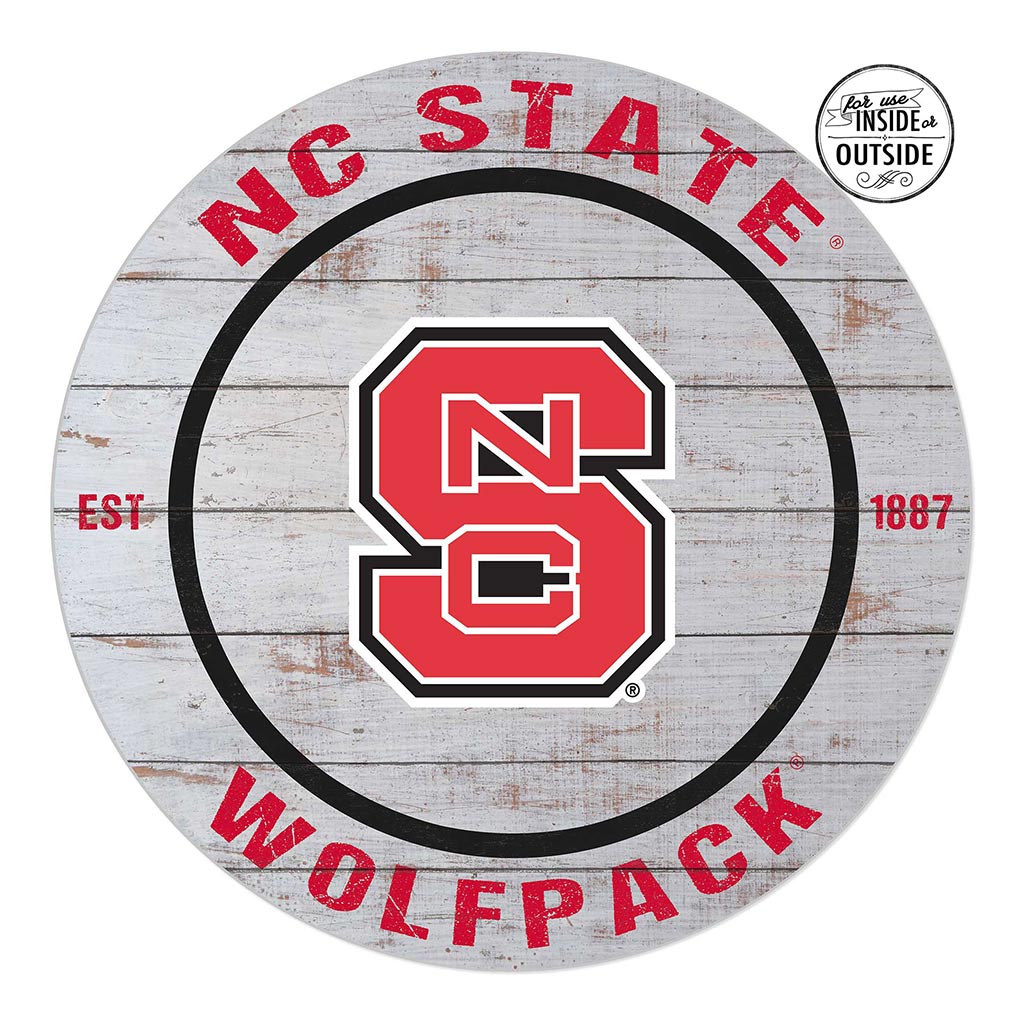20x20 Indoor Outdoor Weathered Circle North Carolina State Wolfpack