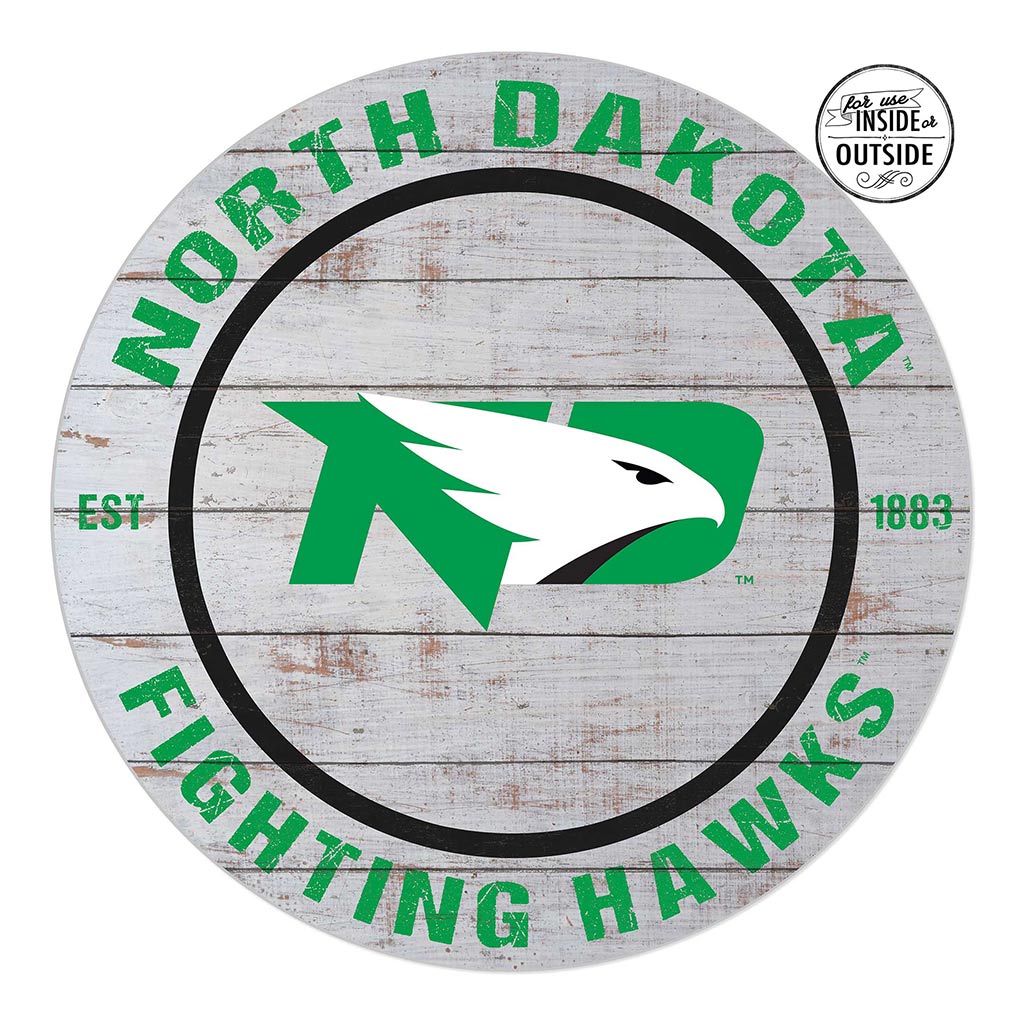 20x20 Indoor Outdoor Weathered Circle North Dakota Fighting Hawks
