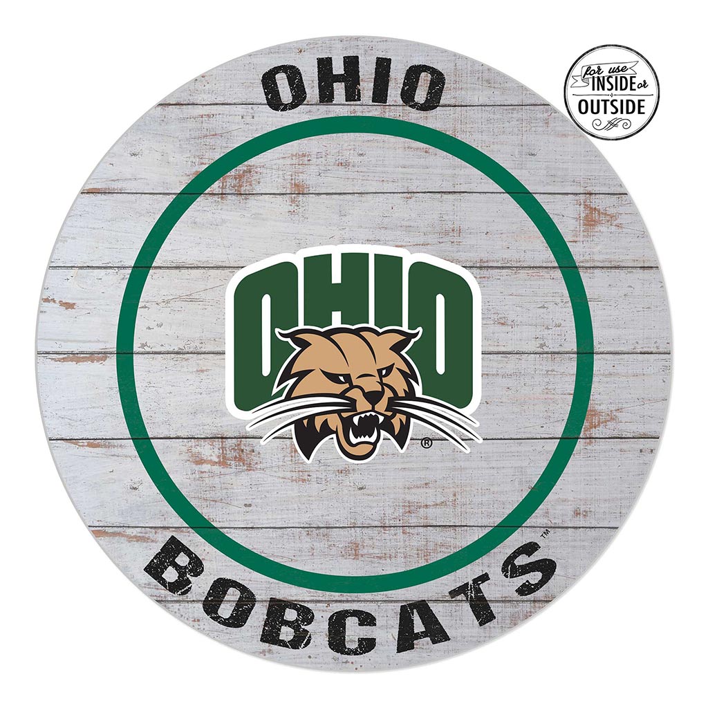 20x20 Indoor Outdoor Weathered Circle Ohio Univ Bobcats