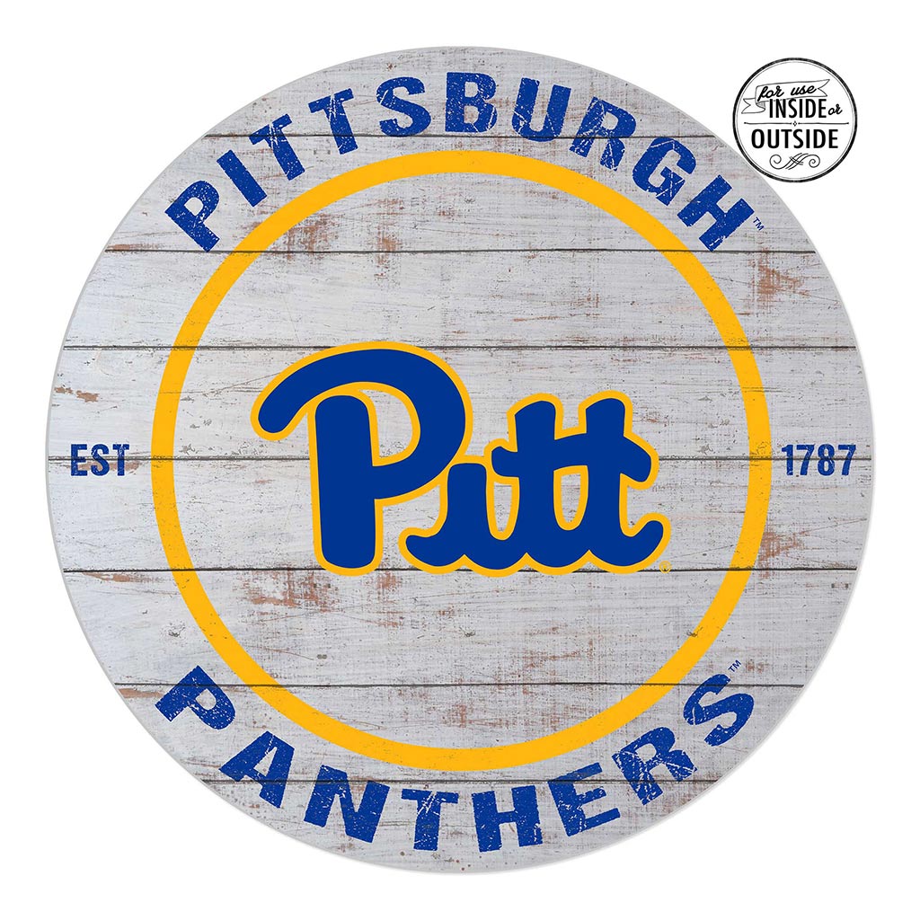 20x20 Indoor Outdoor Weathered Circle Pittsburgh Panthers