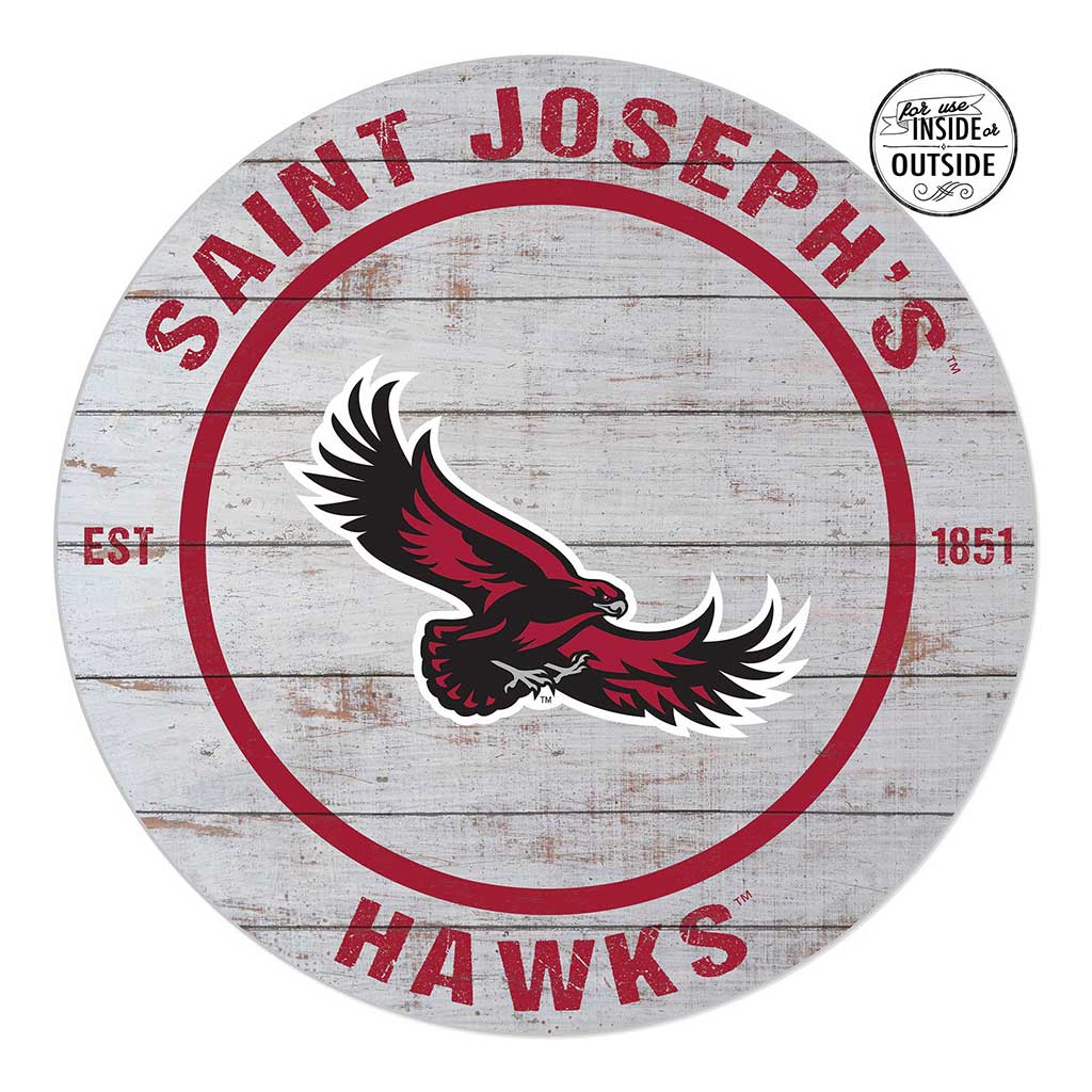 20x20 Indoor Outdoor Weathered Circle Saint Joseph's Univ Hawks