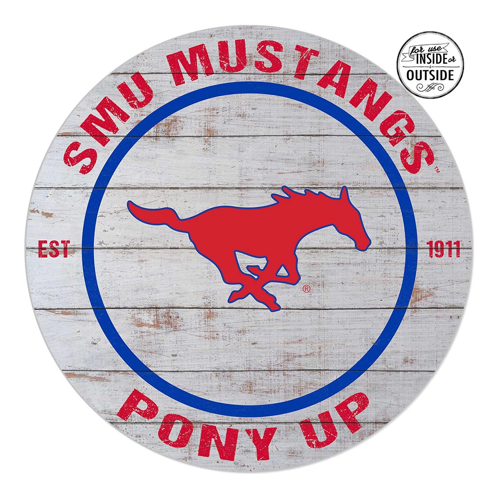 20x20 Indoor Outdoor Weathered Circle Southern Methodist Mustangs