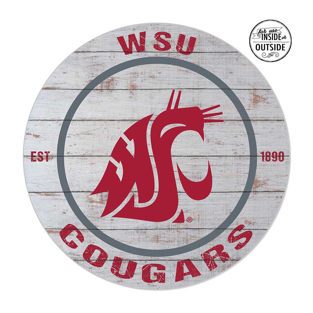 20x20 Indoor Outdoor Weathered Circle Washington State Cougars