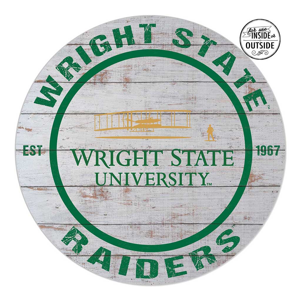 20x20 Indoor Outdoor Weathered Circle Wright State University Raiders