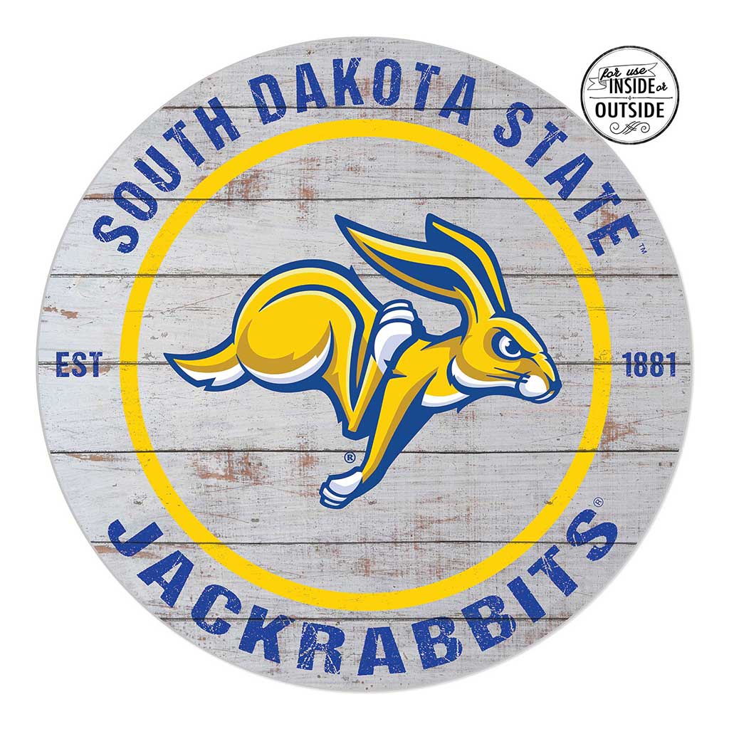 20x20 Indoor Outdoor Weathered Circle South Dakota State University Jackrabbits