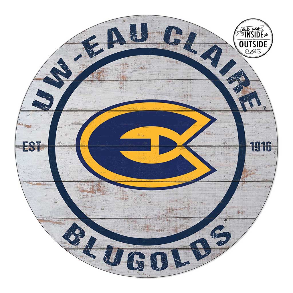 20x20 Indoor Outdoor Weathered Circle Eau Claire University Blugolds