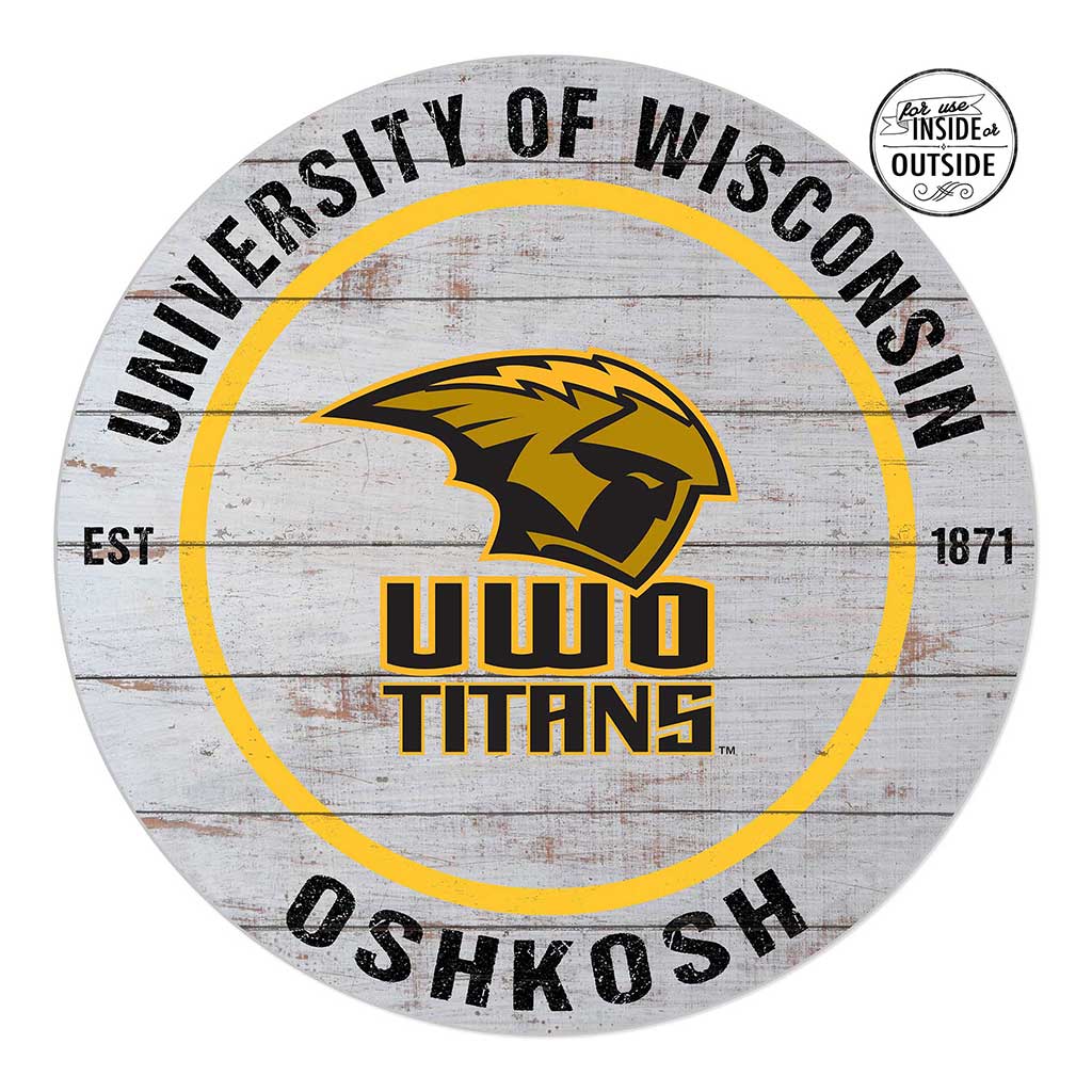 20x20 Indoor Outdoor Weathered Circle University of Wisconsin-Oshkosh