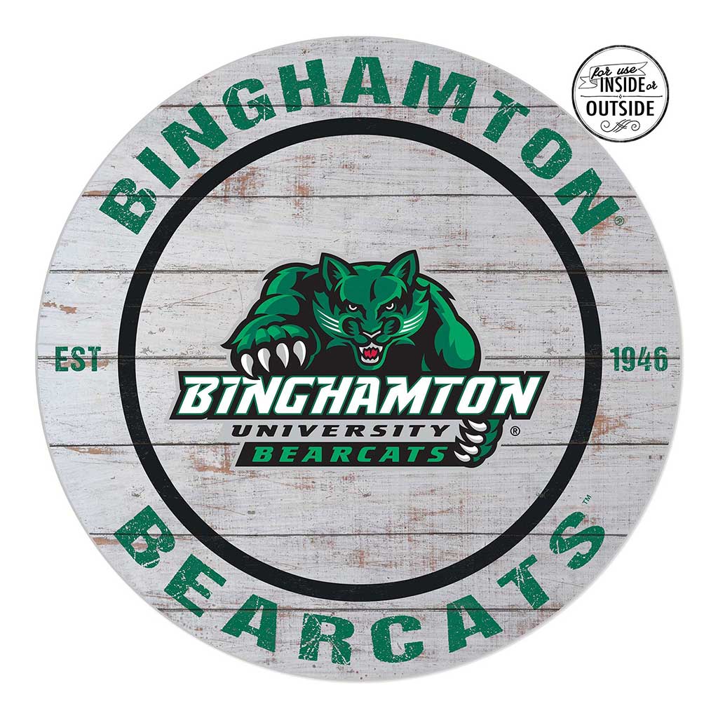20x20 Indoor Outdoor Weathered Circle Binghamton Bearcats