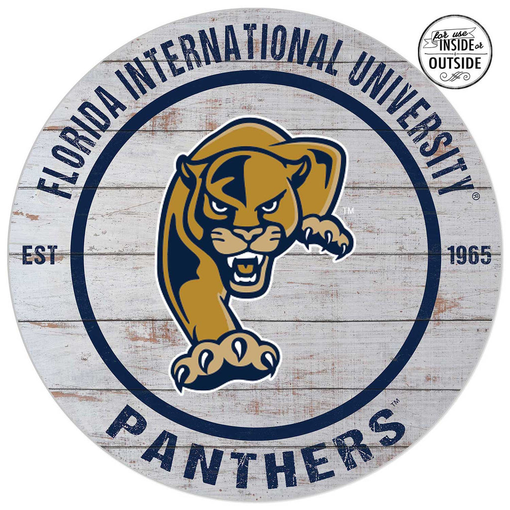20x20 Indoor Outdoor Weathered Circle Florida International Golden Panthers