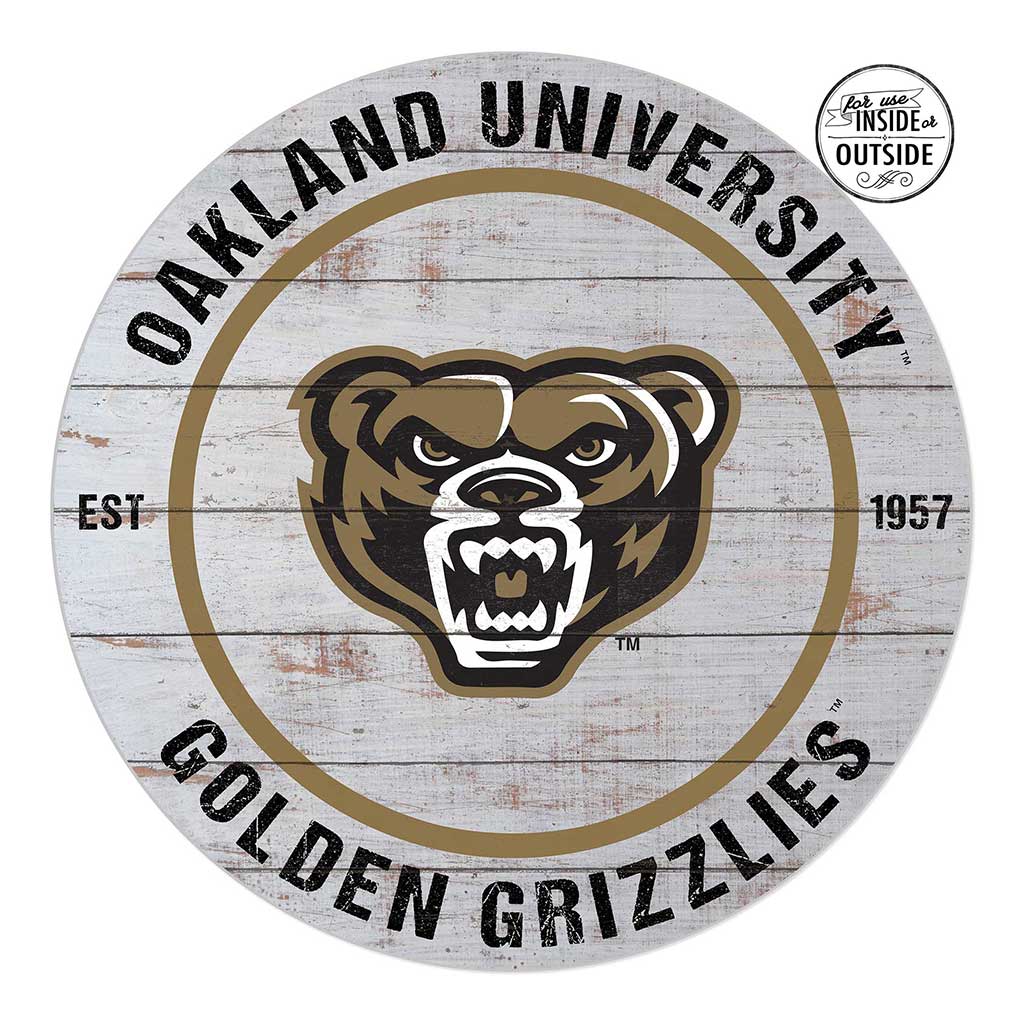 20x20 Indoor Outdoor Weathered Circle Oakland University Golden Grizzlies