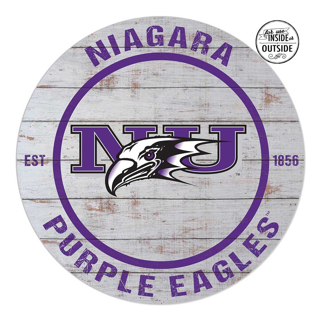 20x20 Indoor Outdoor Weathered Circle Niagara University Purple Eagles