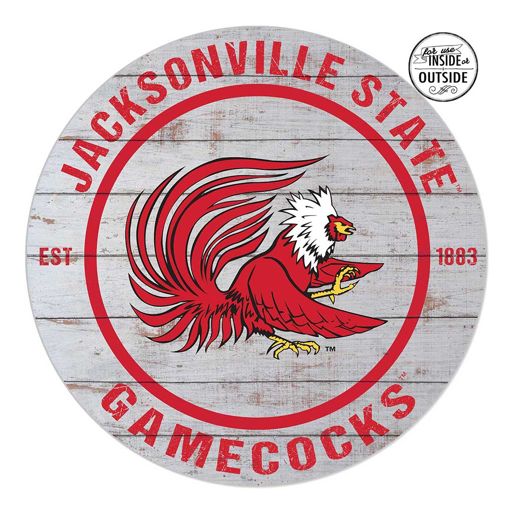 20x20 Indoor Outdoor Weathered Circle Jacksonville State Gamecocks