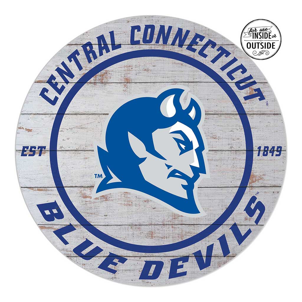 20x20 Indoor Outdoor Weathered Circle Central Connecticut State Blue Devils