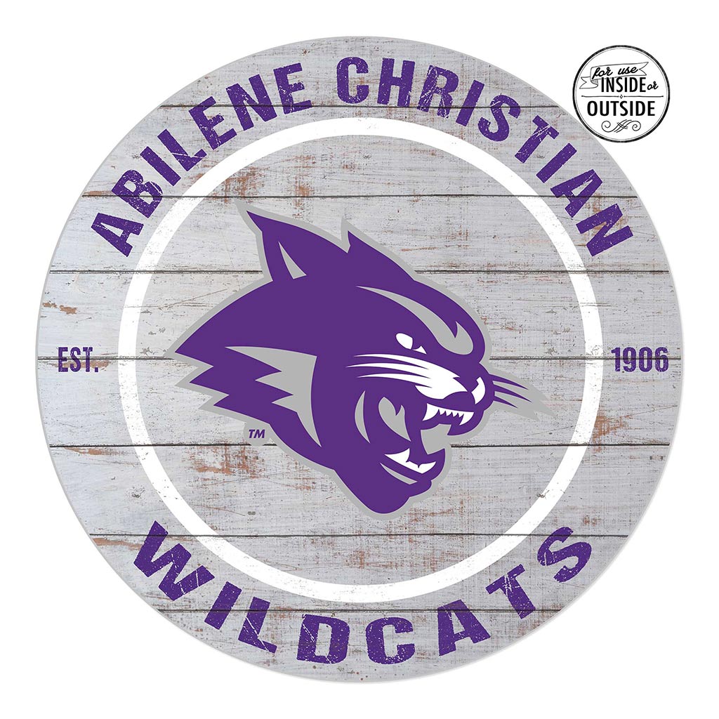 20x20 Indoor Outdoor Weathered Circle Abilene Christian Wildcats