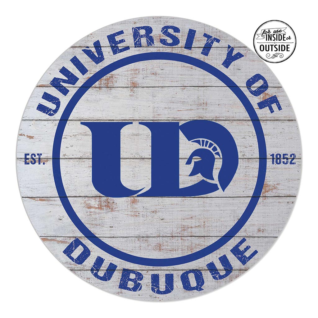 20x20 Indoor Outdoor Weathered Circle University of Dubuque Spartans