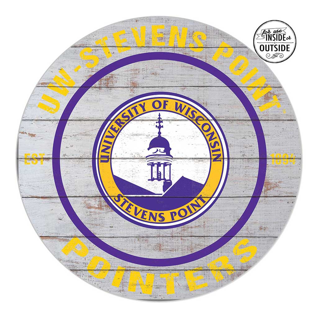 20x20 Indoor Outdoor Weathered Circle University of Wisconsin Steven's Point Pointers