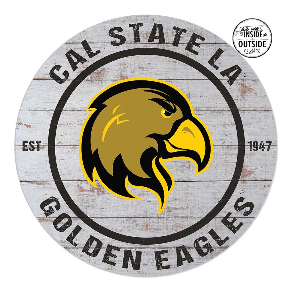 20x20 Indoor Outdoor Weathered Circle California State - Los Angeles GOLDEN EAGLES
