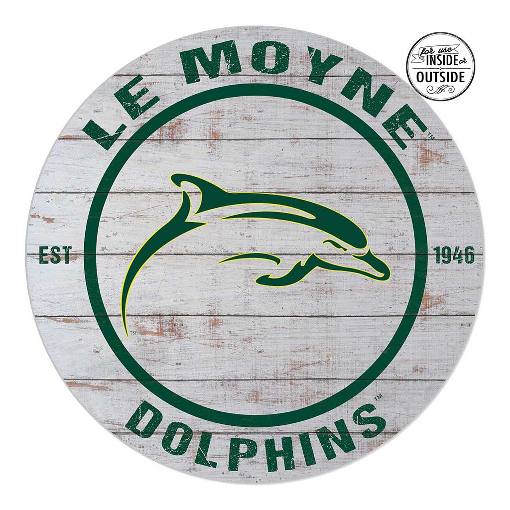 20x20 Indoor Outdoor Weathered Circle Le Moyne College DOLPHINS