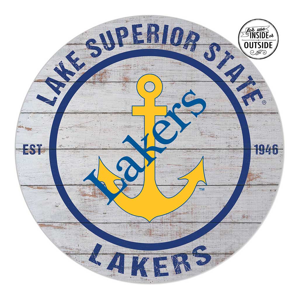 20x20 Indoor Outdoor Weathered Circle Lake Superior State University LAKERS
