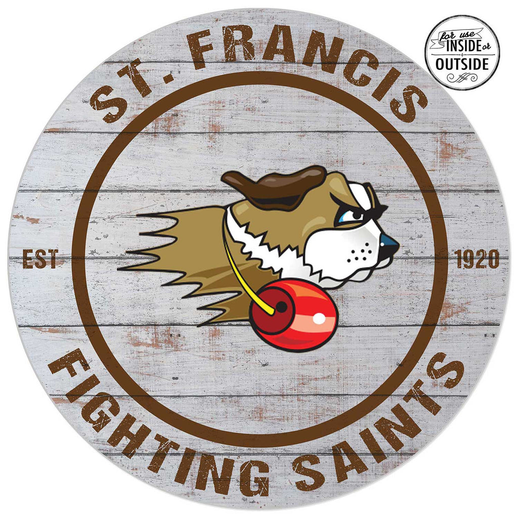 20x20 Indoor Outdoor Weathered Circle St. Francis Fighting Saints