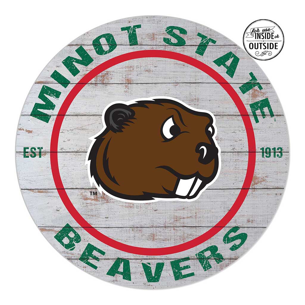 20x20 Indoor Outdoor Weathered Circle Minot State Beavers