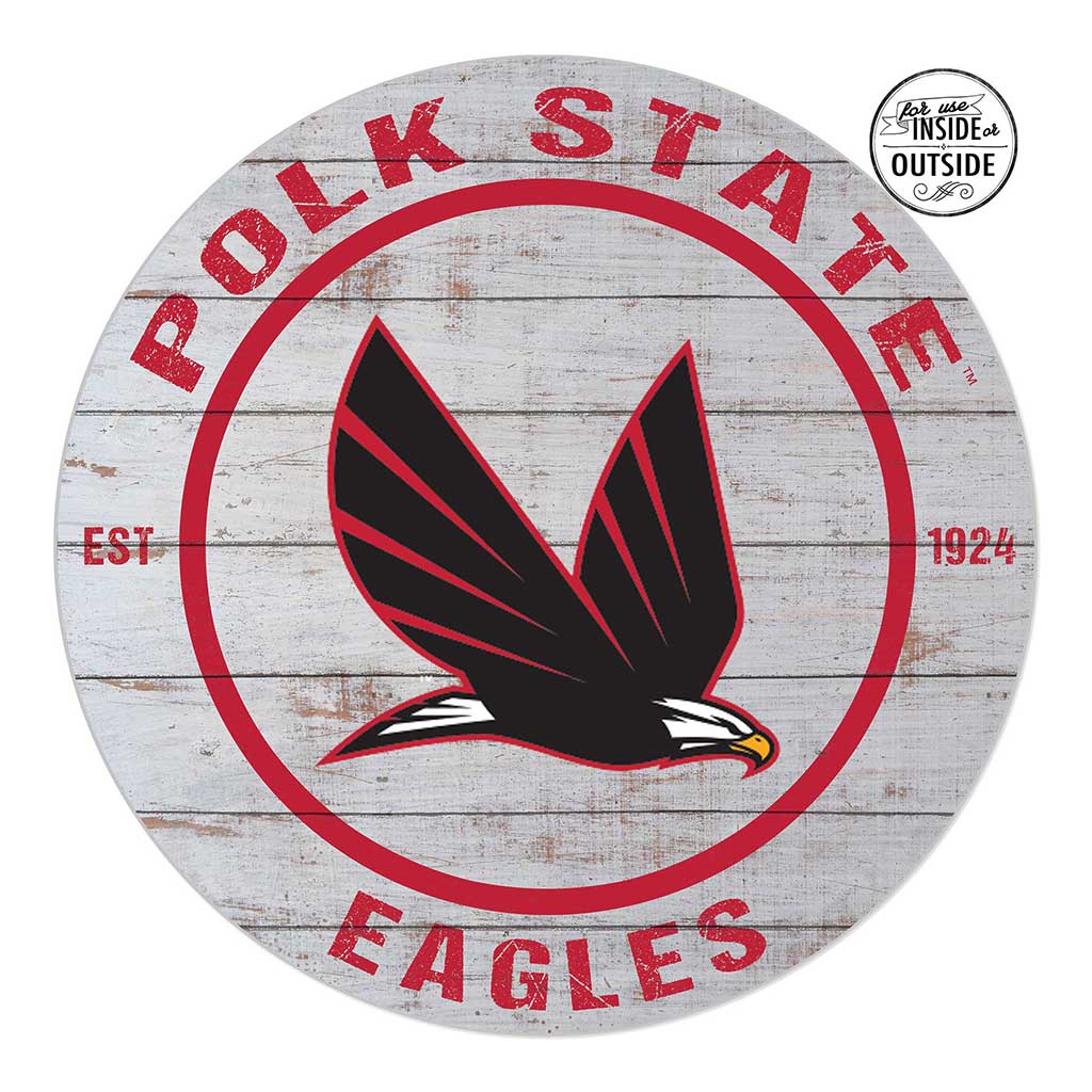 20x20 Indoor Outdoor Weathered Circle Polk State College Eagles