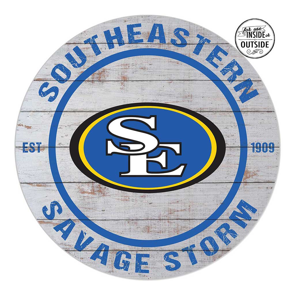 20x20 Indoor Outdoor Weathered Circle Southeastern Oklahoma State University Savage Storm