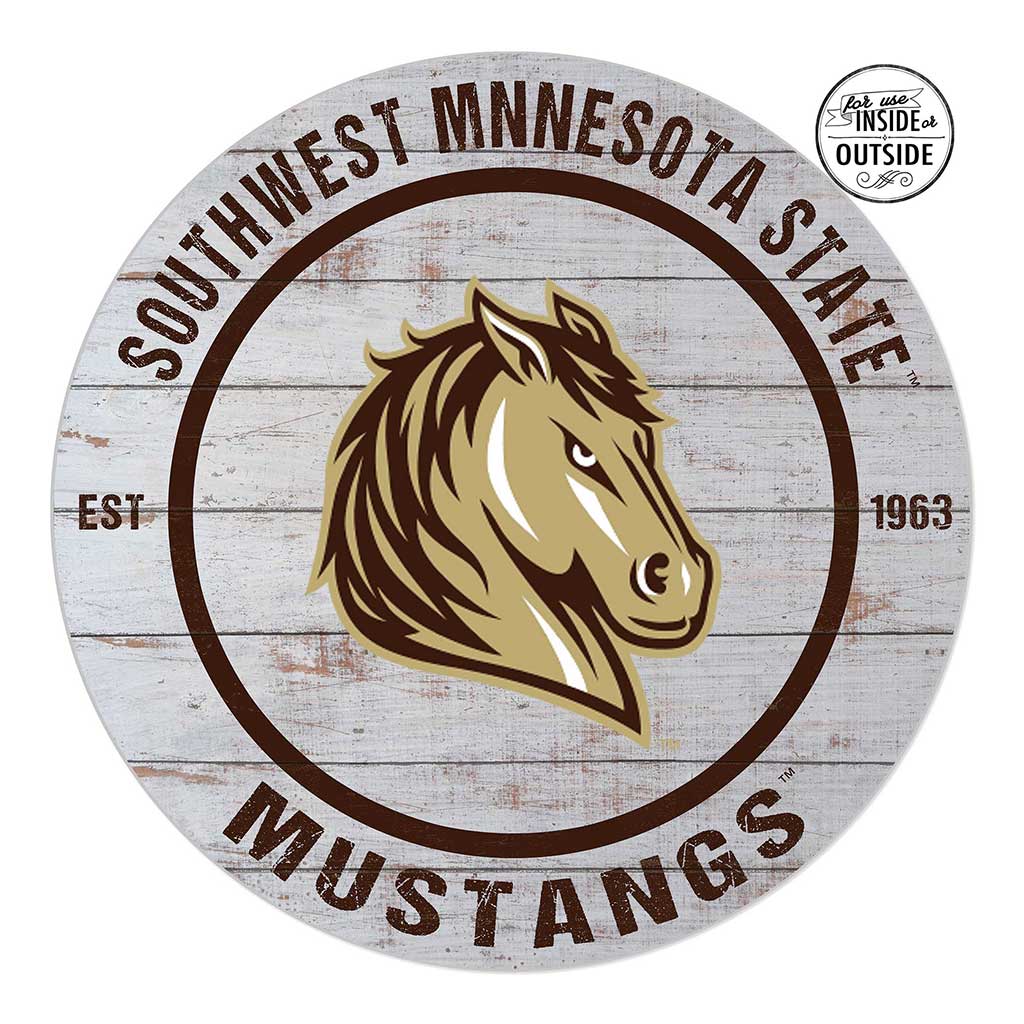 20x20 Indoor Outdoor Weathered Circle Southwest Minnesota State University Mustangs