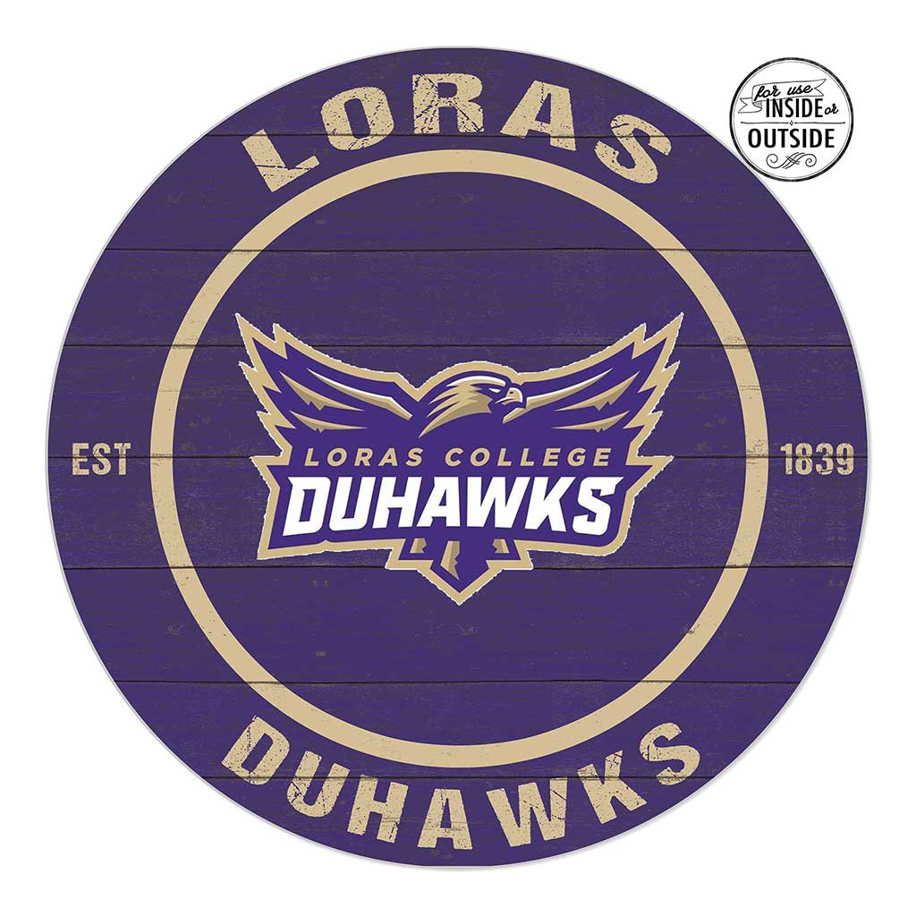 20x20 Indoor Outdoor Colored Circle Loras College Duhawks