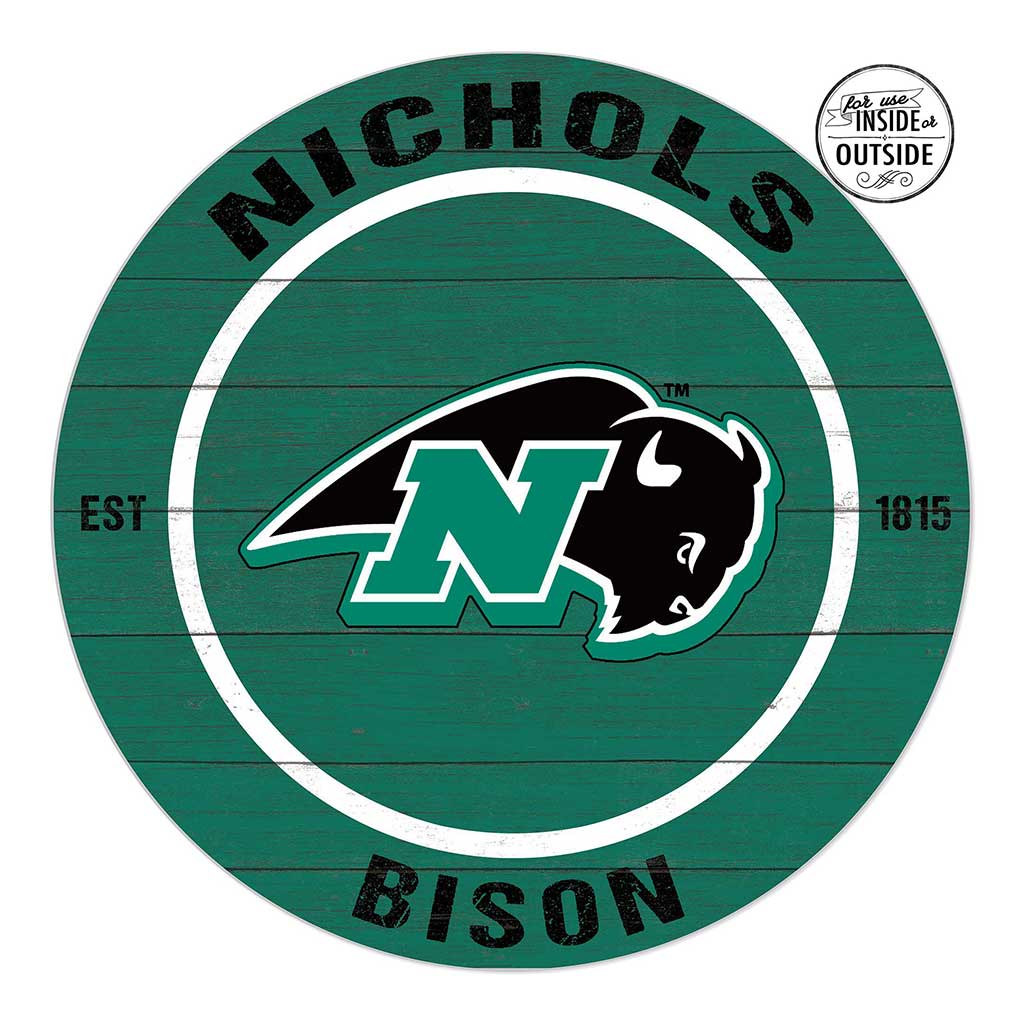 20x20 Indoor Outdoor Colored Circle Nichols College Bison
