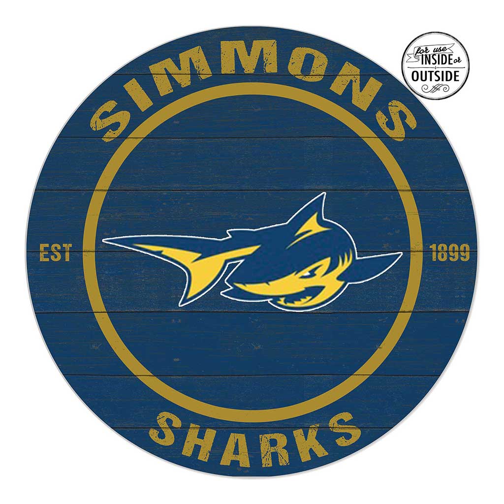 20x20 Indoor Outdoor Colored Circle Simmons College Sharks