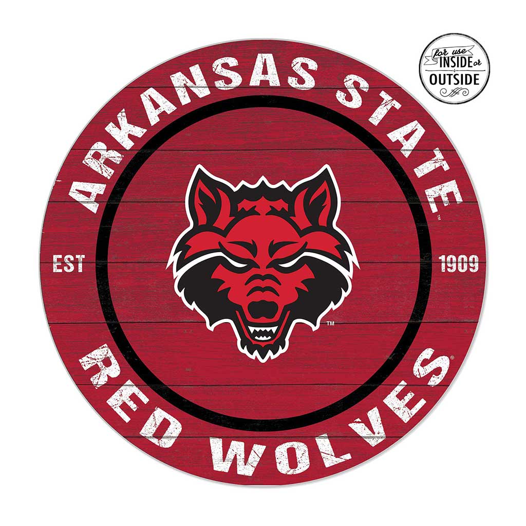 20x20 Indoor Outdoor Colored Circle Arkansas State Red Wolves