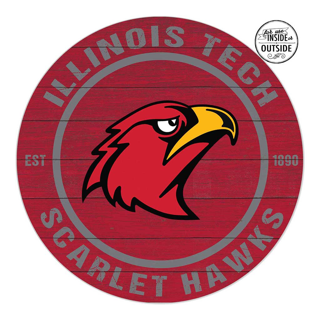 20x20 Indoor Outdoor Colored Circle Illinois Institute of Technology Scarlet Hawks