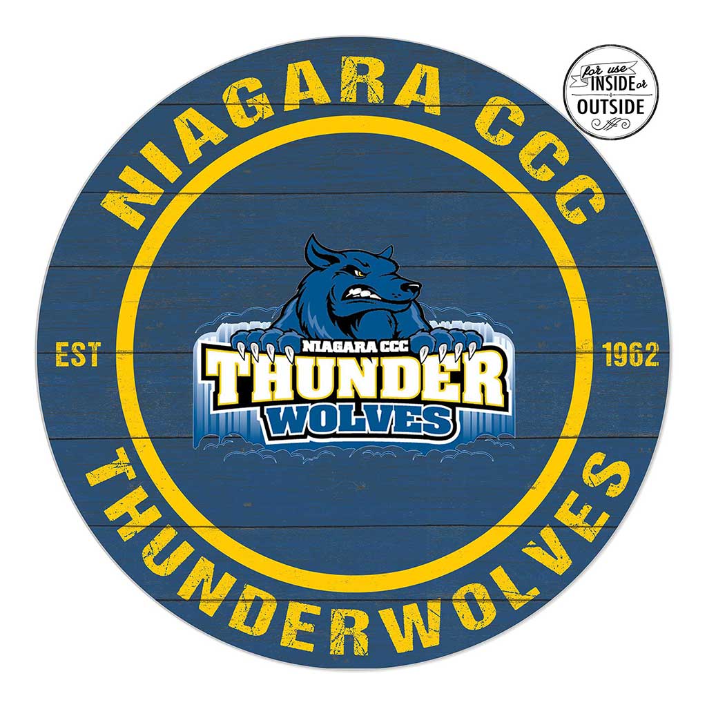 20x20 Indoor Outdoor Colored Circle Niagara County Community College Thunder Wolves