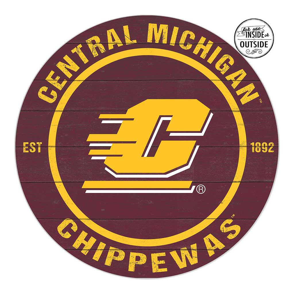 20x20 Indoor Outdoor Colored Circle Central Michigan Chippewas