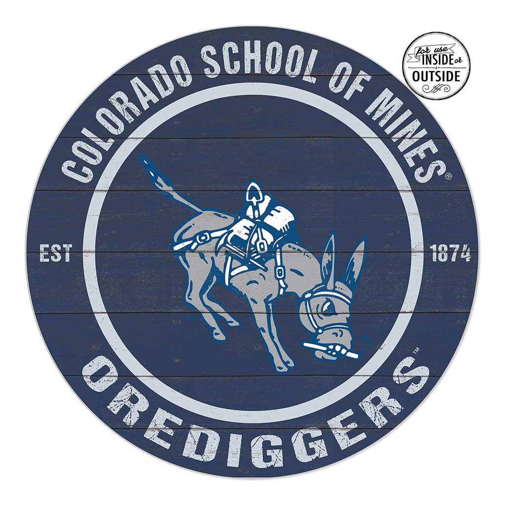 20x20 Indoor Outdoor Colored Circle Colorado School of Mines Orediggers