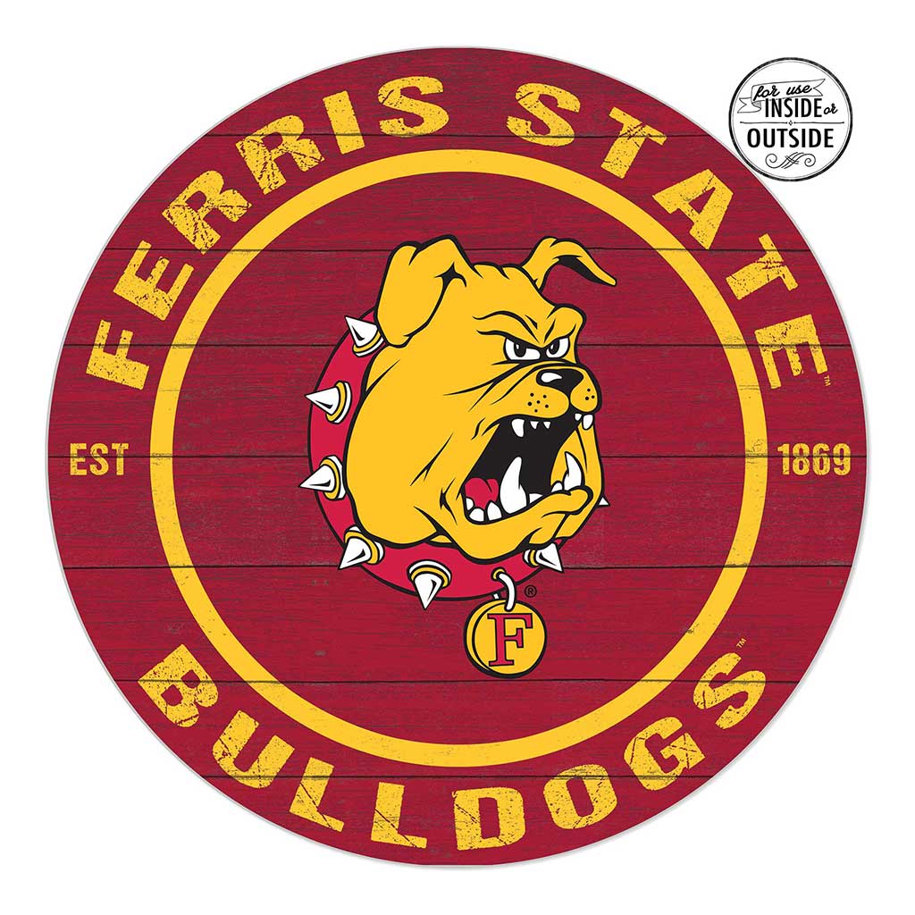 20x20 Indoor Outdoor Colored Circle Ferris State Bulldogs