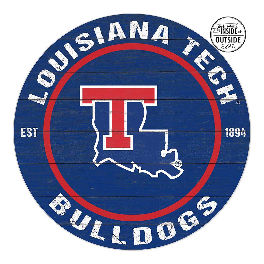 20x20 Indoor Outdoor Colored Circle Louisiana Tech Bulldogs