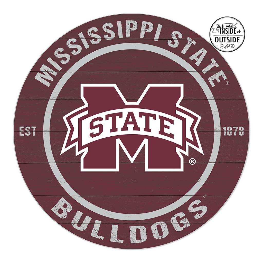 20x20 Indoor Outdoor Colored Circle Mississippi State Bulldogs