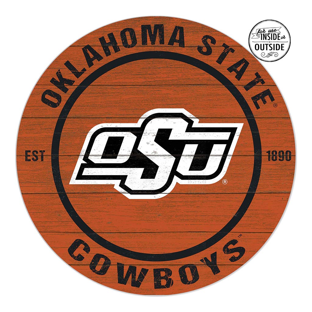 20x20 Indoor Outdoor Colored Circle Oklahoma State Cowboys