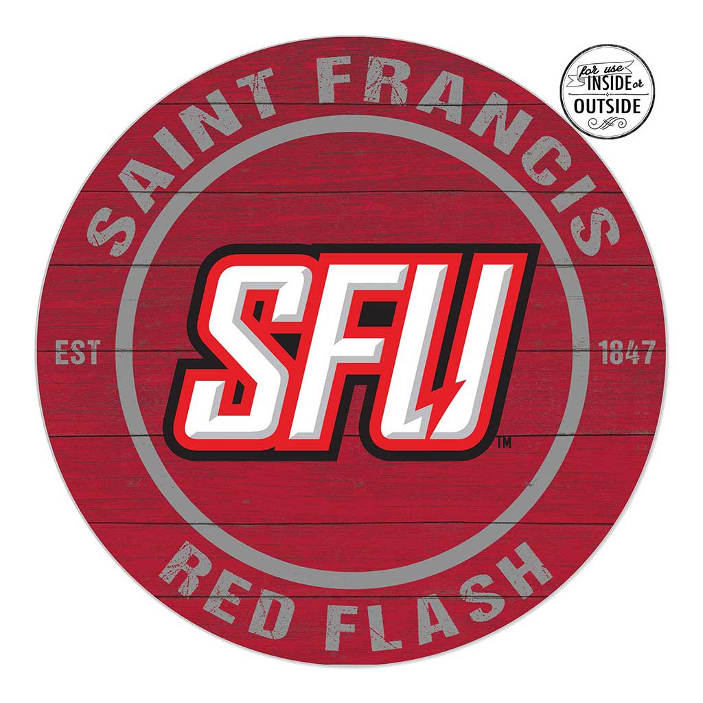 20x20 Indoor Outdoor Colored Circle Saint Francis Red Flash