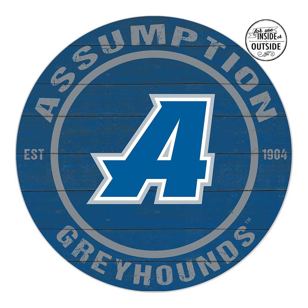 20x20 Indoor Outdoor Colored Circle Assumption College GREYHOUNDS