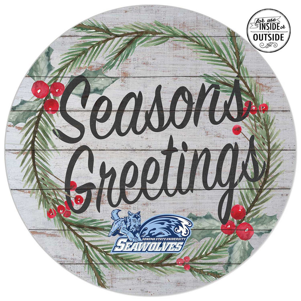 20x20 Indoor Outdoor Seasons Greetings Sign Sonoma State University Seawolves