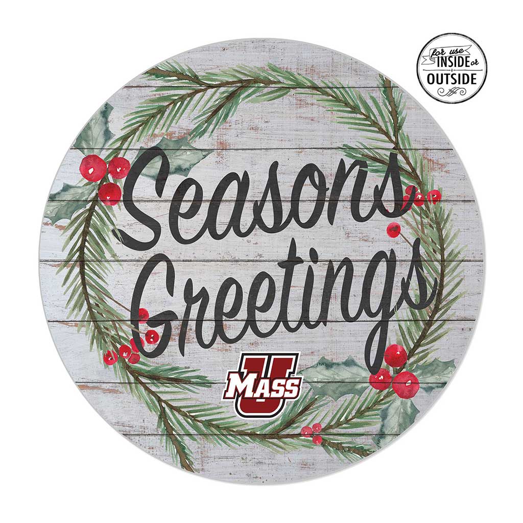 20x20 Indoor Outdoor Seasons Greetings Sign Massachusetts (UMASS-Amherst) Minutemen