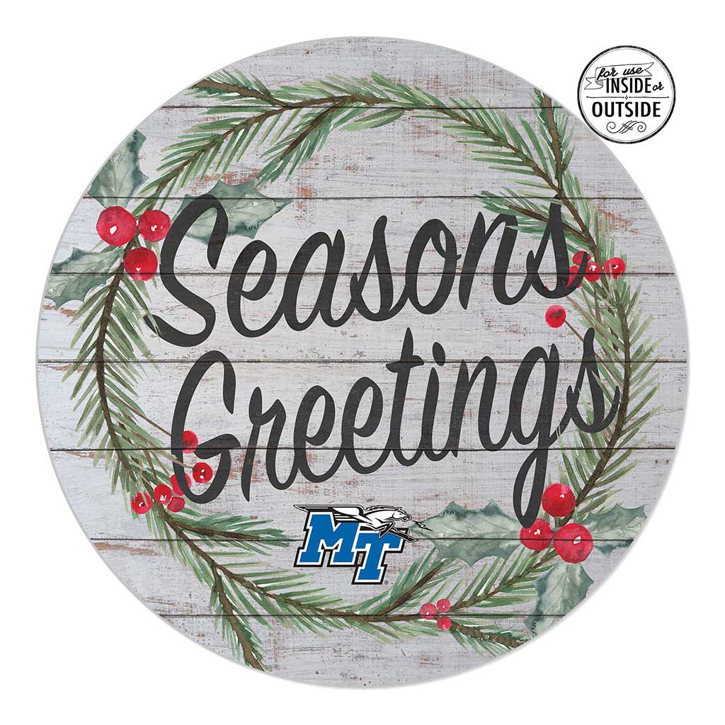 20x20 Indoor Outdoor Seasons Greetings Sign Middle Tennessee State Blue Raiders