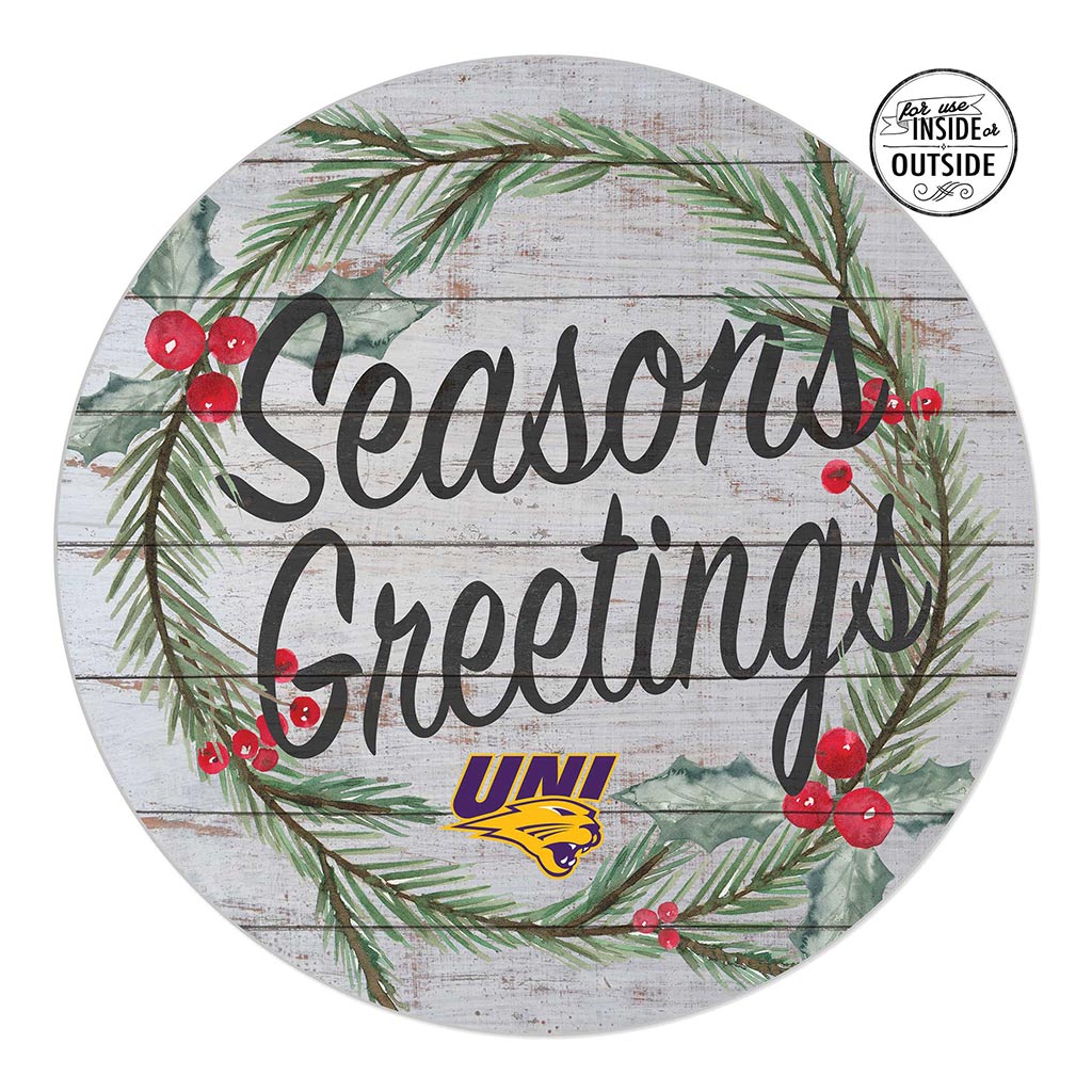 20x20 Indoor Outdoor Seasons Greetings Sign Northern Iowa Panthers