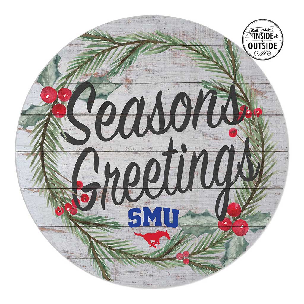 20x20 Indoor Outdoor Seasons Greetings Sign Southern Methodist Mustangs