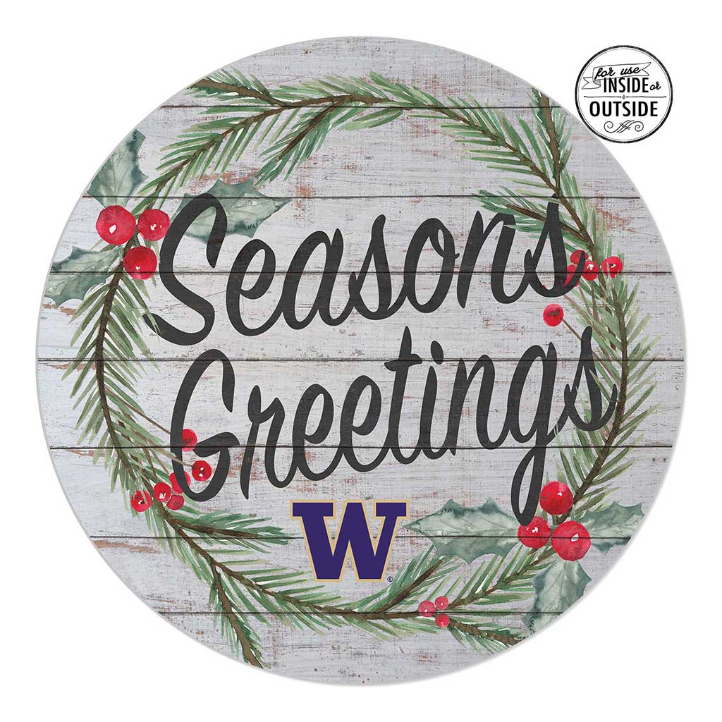 20x20 Indoor Outdoor Seasons Greetings Sign Washington Huskies